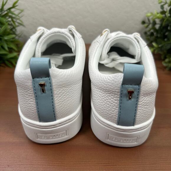 Ted Baker Women's Blue White Leather Sneakers Size 6 - Picture 5 of 9